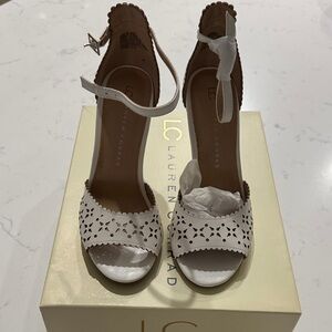 LC Lauren Conrad White Cut-Out Heels
